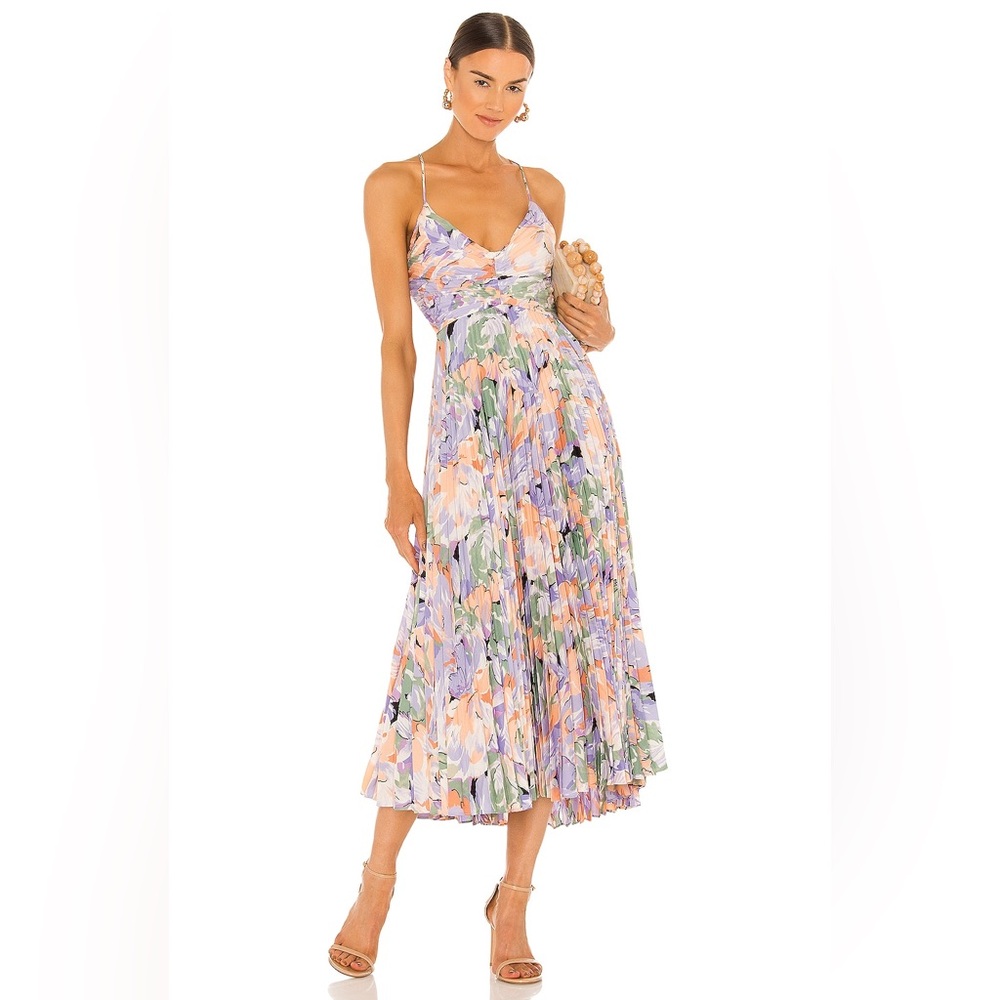 Astr the Label Blythe Dress in Coral Multi